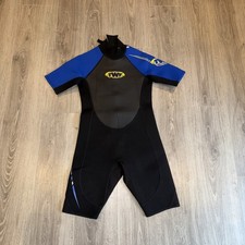 Men's TWF Shortie Wetsuit Size Medium, Blue/Black.