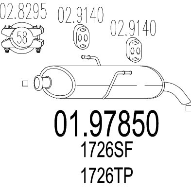 Peugeot 206 rear end silencer - 206,