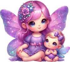 Watercolour Mother's Day Fairy Wall Art Bedroom Van Vinyl Sticker Decal 6 Sizes