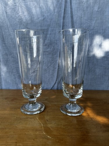 Pair vintage clear glass - pair,