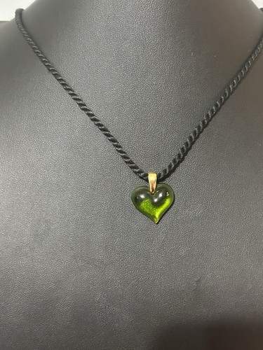 Lalique green crystal heart