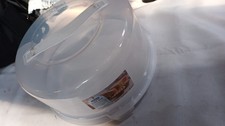 Round Cake Storage Carrier Container Clear Lockable Lid Cover 30cm MINOR DAMAGED