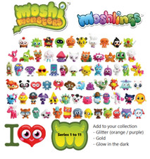 MOSHI MONSTERS Cute Toy Figures Series Colour Option Gold Glitter Glow (4 Pack)