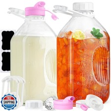 2 Pack 1/2 Gallon Glass Milk