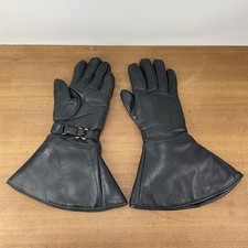 Vintage 1960's Oakleaf Leather Gauntlet Motorcycle Gloves Size 7