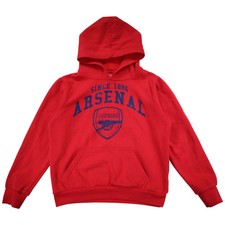 Arsenal Mens Football Hoodie Size 13 - 15 Years Red Long Sleeve Cotton Blend