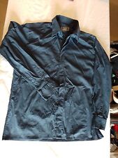Men's Shirt Ciro Citterio Size 23" Pit To Pit Long Sleeves Blue 23879