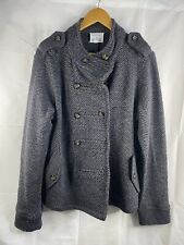 Antoni & Alison Jacket Coat Women’s Size Uk 16 XL Grey 100% Wool Double Breasted