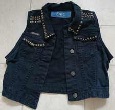 Blue-black pyramid stud cropped waistcoat. Ten25 by Denim Project Womens M (10)