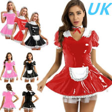 UK Womens French Maid Cosplay Costume Halloween Sexy Maid Dressing Up Clubwear
