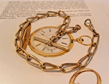 Pocket watch chain - watch, 18ct