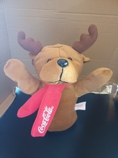 Coca Cola Reindeer Hand Glove Puppet Coke Merchandise Collectable Red Scarf