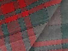 Vintage Check Plaid Fabric Red and Green Polyester Warm 65 x 200 cm