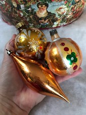 3 MERCURY GLASS VINTAGE OLD
