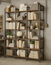 Industrial Bookcase 6 Shelves