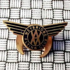 Weybridge Flying Club Vintage Enamel Buttonhole Badge 25mm x 10mm