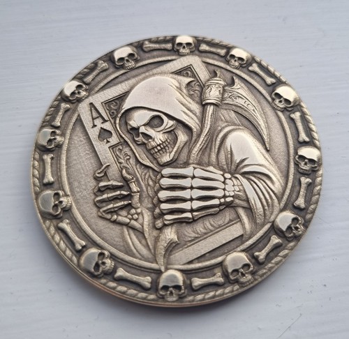 Grim reaper card - card, coin