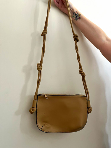 Tan faux leather crescent - m&s,