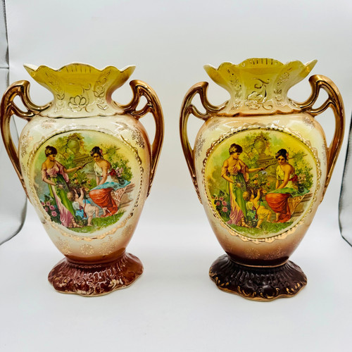 Pair victorian ceramic - pair,