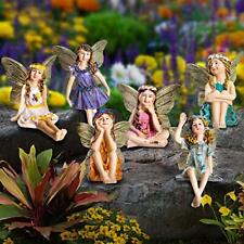 Set of 6 Mini Fairies - Garden Outdoor Ornaments Decor Statue 