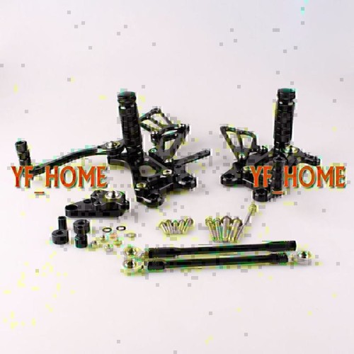 Black motorcycle rearsets - black,