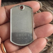 Gucci Dog Tag Silver Necklace