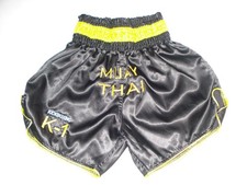 Adult Muay Thai Shorts Muay Thai Boxing Fight Black Size XL