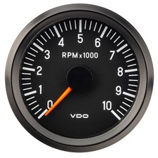 VDO Cockpit International Tachometer Gauge - RPM Range 0-10,000, 80mm Diameter