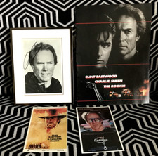 CLINT EASTWOOD  HAND SIGNED FIRE FOX FRAMED 7X5 HOME ADDRESS AUTOGRAPH + PROMO +