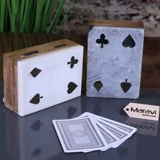 Osian Marble Lid Playing Cards Box Luxury Gift Home Poker Ace