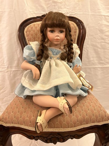 Alberon porcelain doll - porcelain, sitting