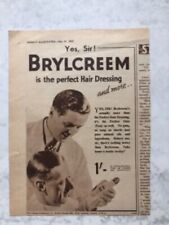 1937 VINTAGE ADVERT SMALL BRYLCREEM PERFECT HAIR DRESSING TONIC TAKE BOTTLE HOME