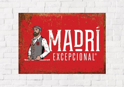 Madri metal sign rustic - madri, look