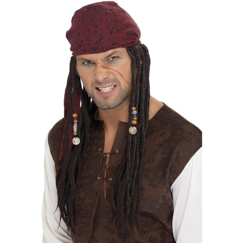Smiffys pirate wig head - pirate,