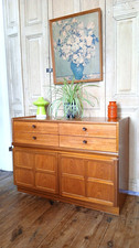 NATHAN SQUARES SIDEBOARD IN TEAK MID-CENTURY RETRO WITH DRAWERS AND CUPBOARDS