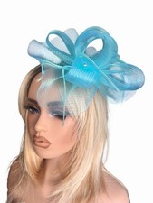 Aqua Mesh Fascinator Clip With