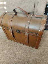 Vintage Wood + Leather Steamer Trunk