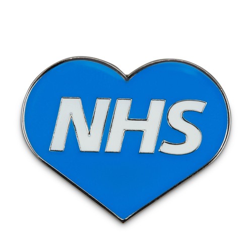 Nhs blue heart pin - badge,