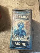 Vintage Blue Rectangular Tin Box Banania Flour