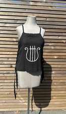 Ada Kamara Black Jute/Cotton Blend Strappy Top Labelled L