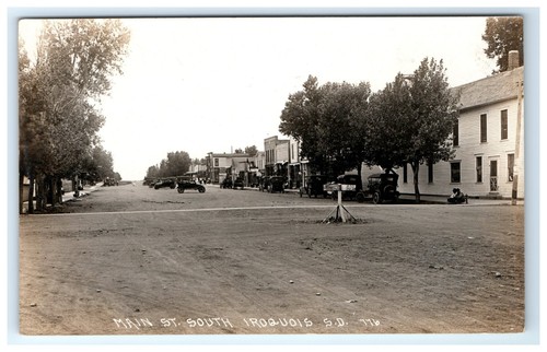 Postcard rppc main street - postcard,