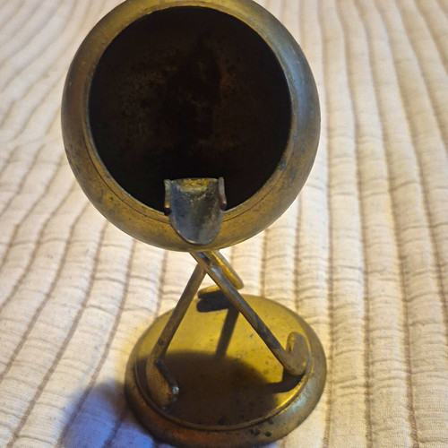 Vintage metal globe ball - metal,