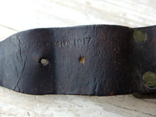 WW1 Military Brown English Leather 5 Pouch Ammunition Belt Date 1917 Stamp Star