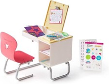 American Girl Doll Flip Top Desk With Accessories 