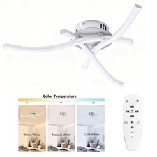 Modern LED Ceiling Light 3 Wave Light Living Bedroom Curved Pendant Lamp