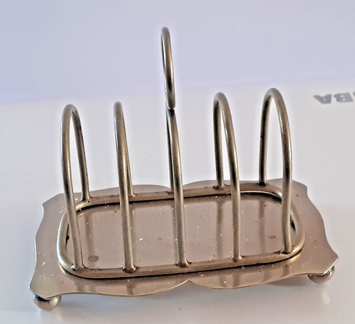 Antique silver plated toaster - silver,