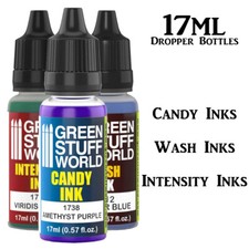 Green Stuff World Shade Ink Dropper Bottles Candy, Intensity & Wash Modelling