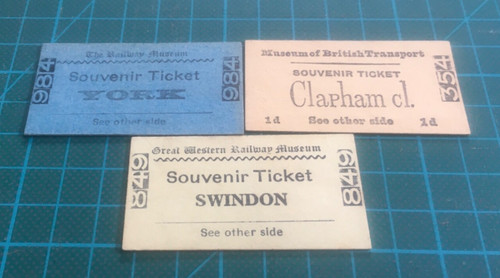 Three railway souvenir tickets - three,