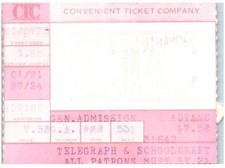 Kraftwerk Concert Ticket Stub July 25 1981 Detroit Michigan