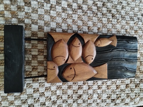 Decorative wooden vintage fish - vintage,